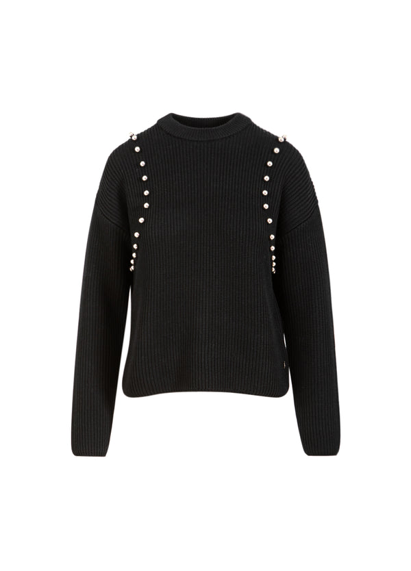 Coster Copenhagen KNIT WITH SILVER BEADS Knitwear Black - 100