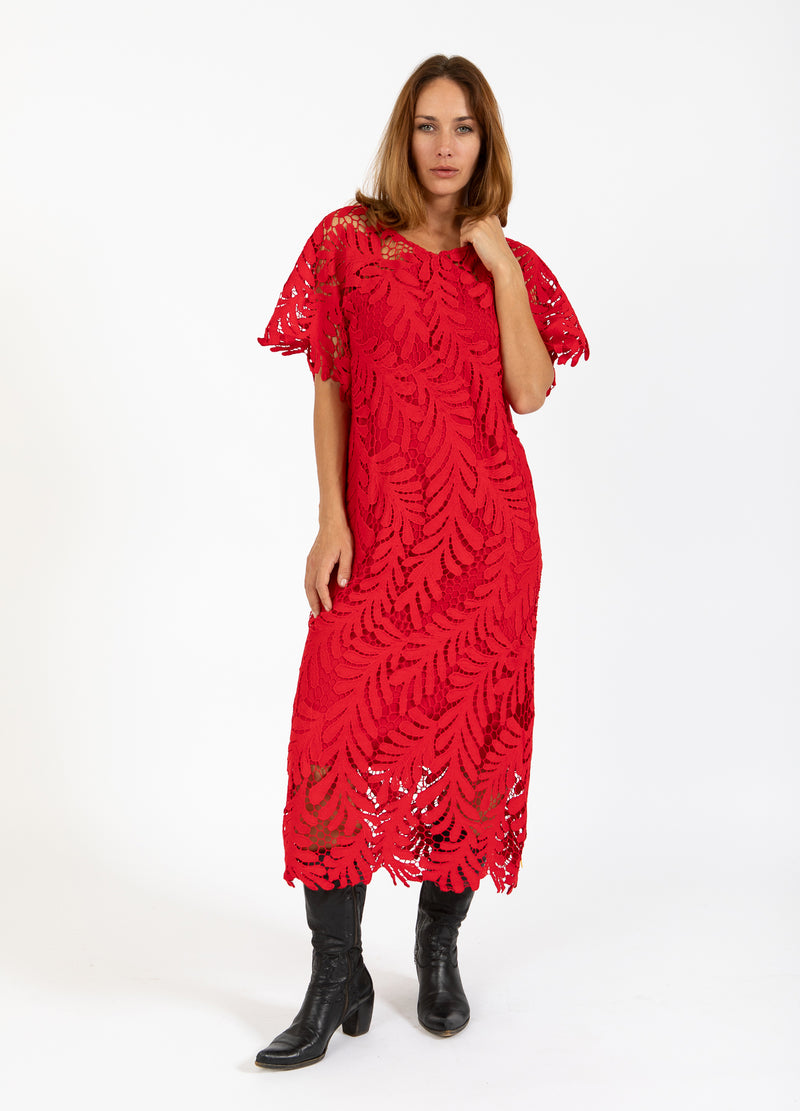 Coster Copenhagen LACE DRESS Dress Scarlet red - 618