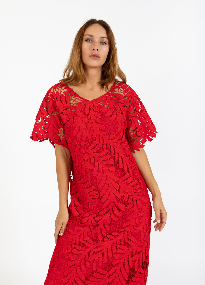 Coster Copenhagen LACE DRESS Dress Scarlet red - 618