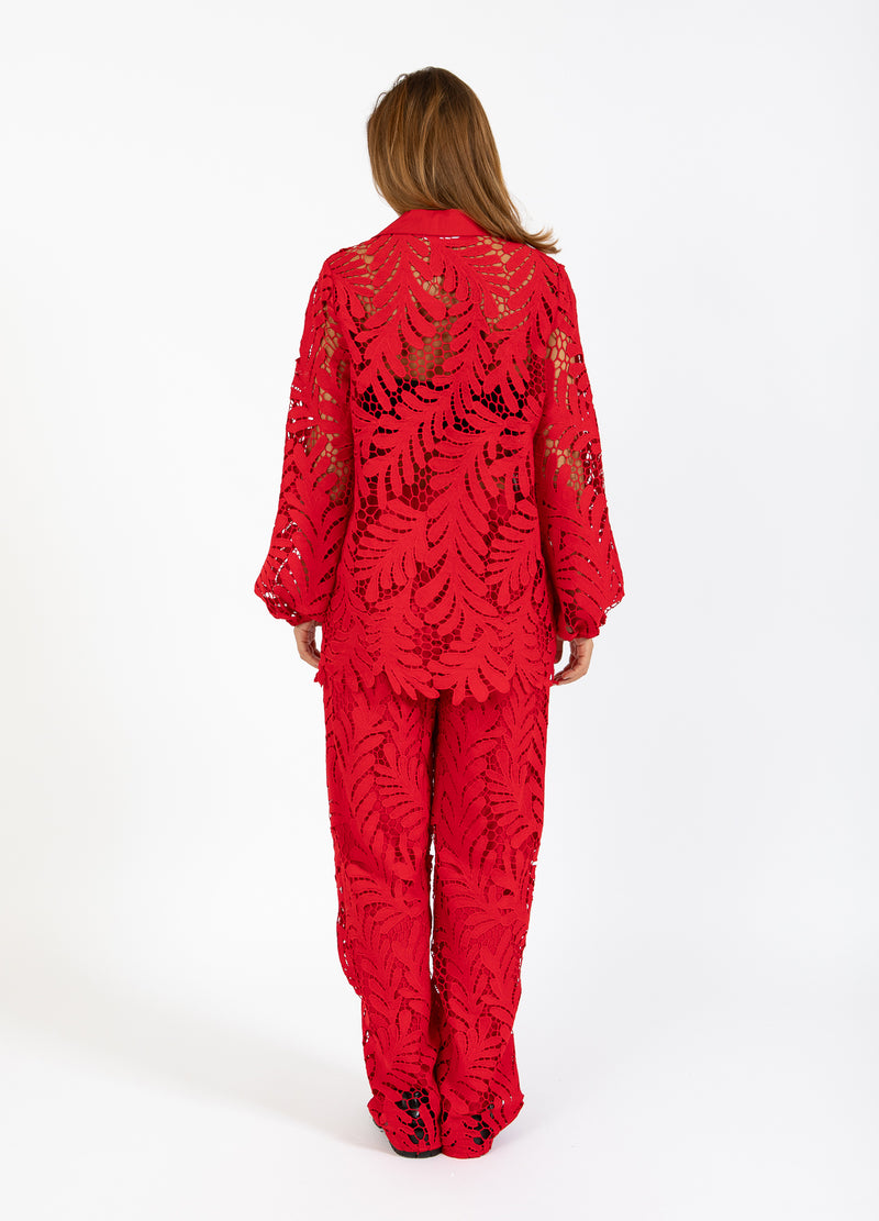 Coster Copenhagen LACE PANTS Pants Scarlet red - 618