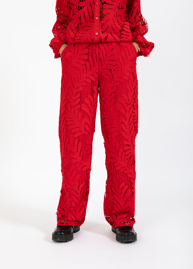 Coster Copenhagen LACE PANTS Pants Scarlet red - 618