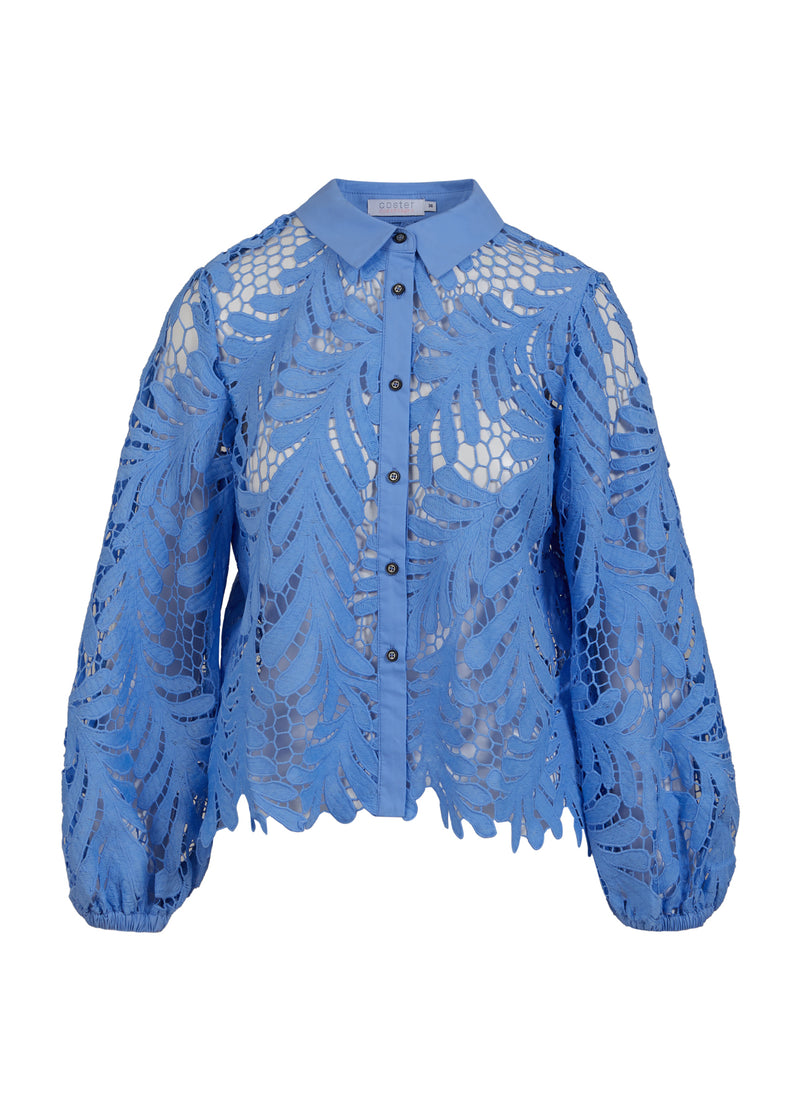 Coster Copenhagen LACE SHIRT Shirt/Blouse Bright sky blue - 503