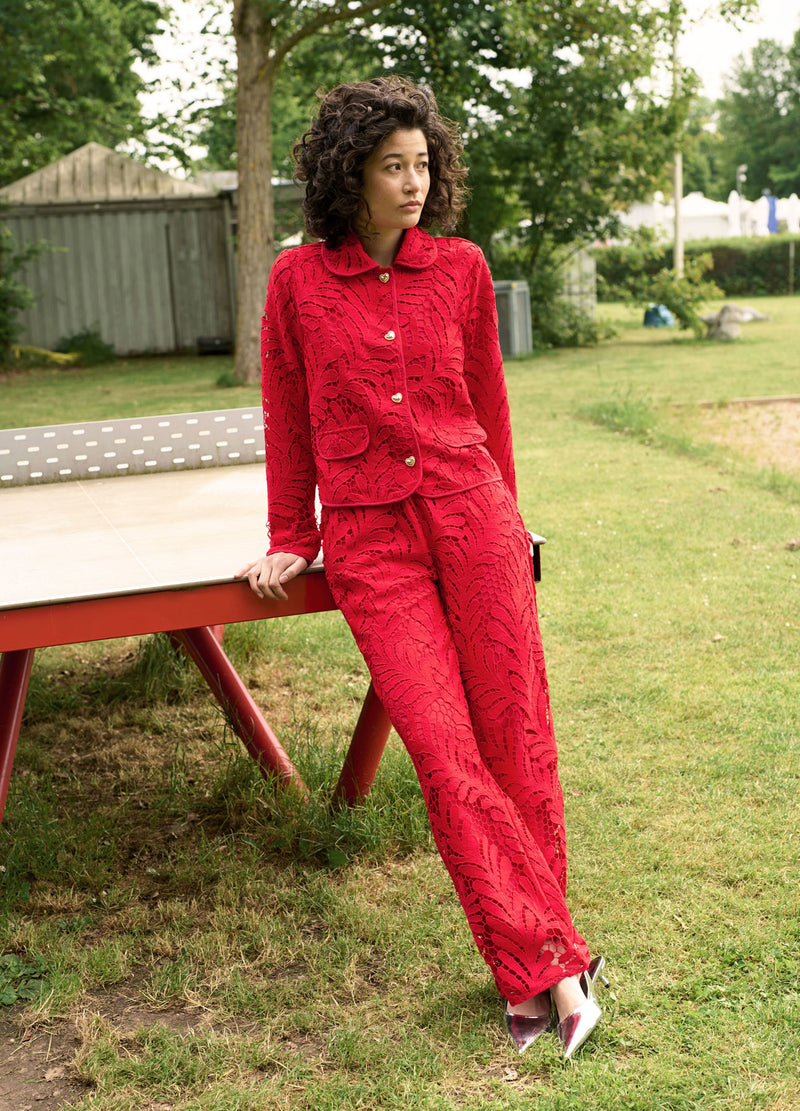 Coster Copenhagen LACE SHIRT Shirt/Blouse Scarlet red - 618