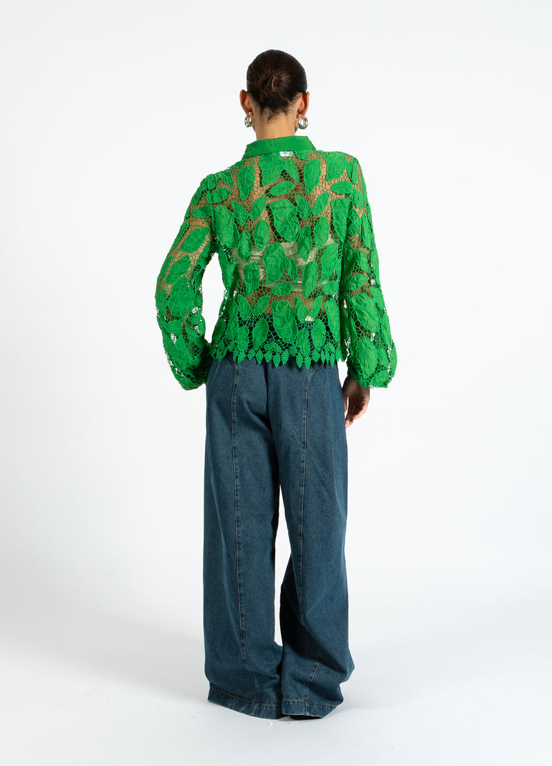Coster Copenhagen LACE SHIRT Shirt/Blouse Lush green - 444