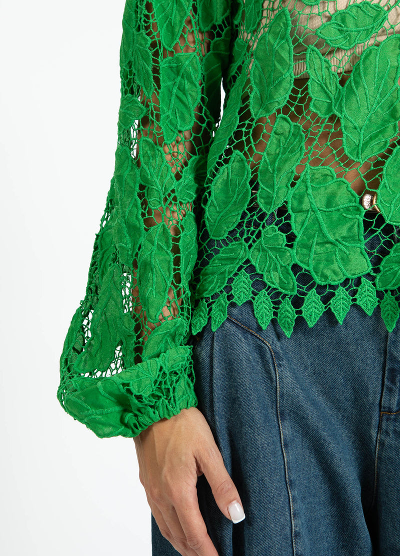Coster Copenhagen LACE SHIRT Shirt/Blouse Lush green - 444