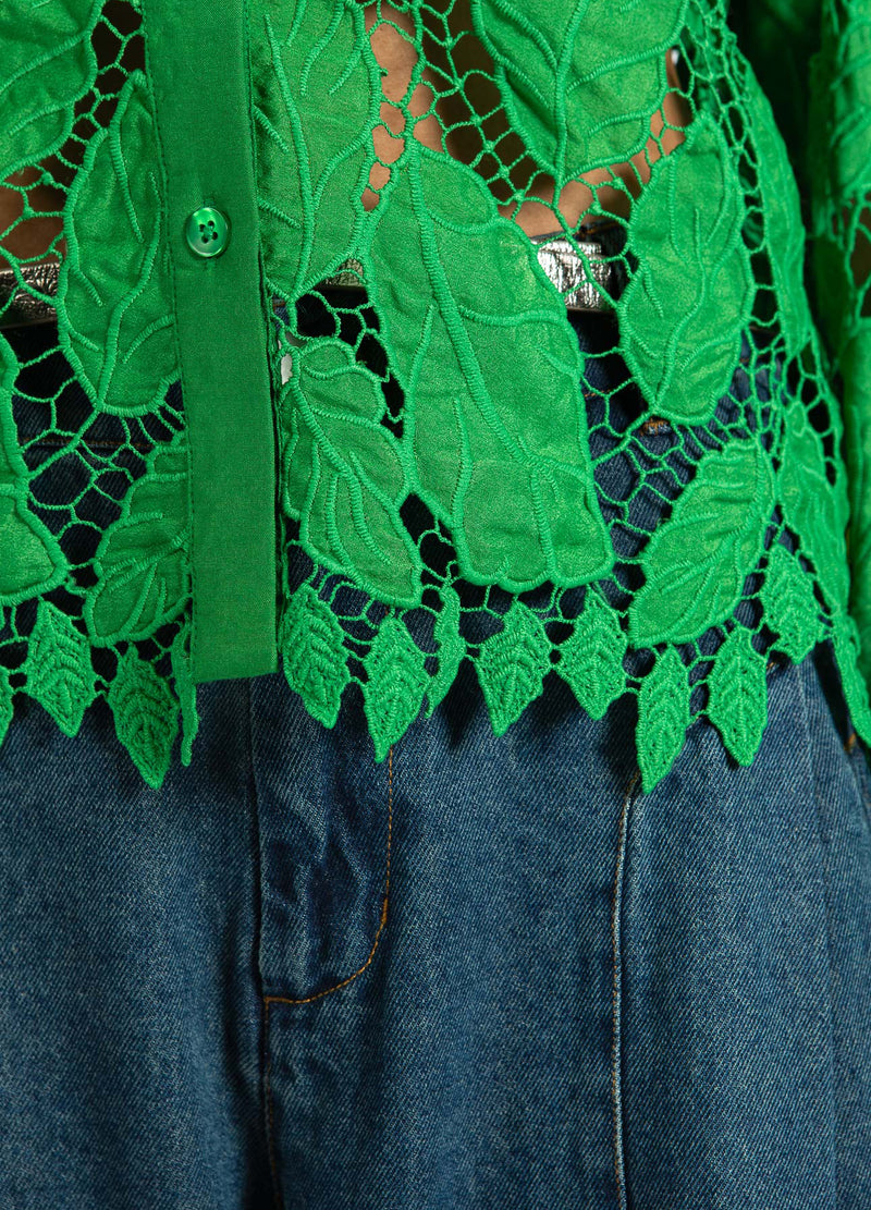 Coster Copenhagen LACE SHIRT Shirt/Blouse Lush green - 444