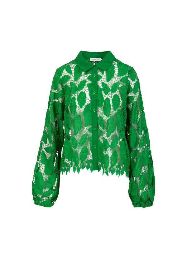 Coster Copenhagen LACE SHIRT Shirt/Blouse Lush green - 444
