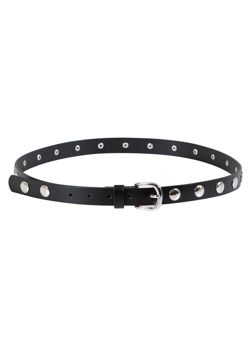 Coster Copenhagen LEATHER BELT WITH SILVER STUDS Accessories Black - 100 (silver studs)