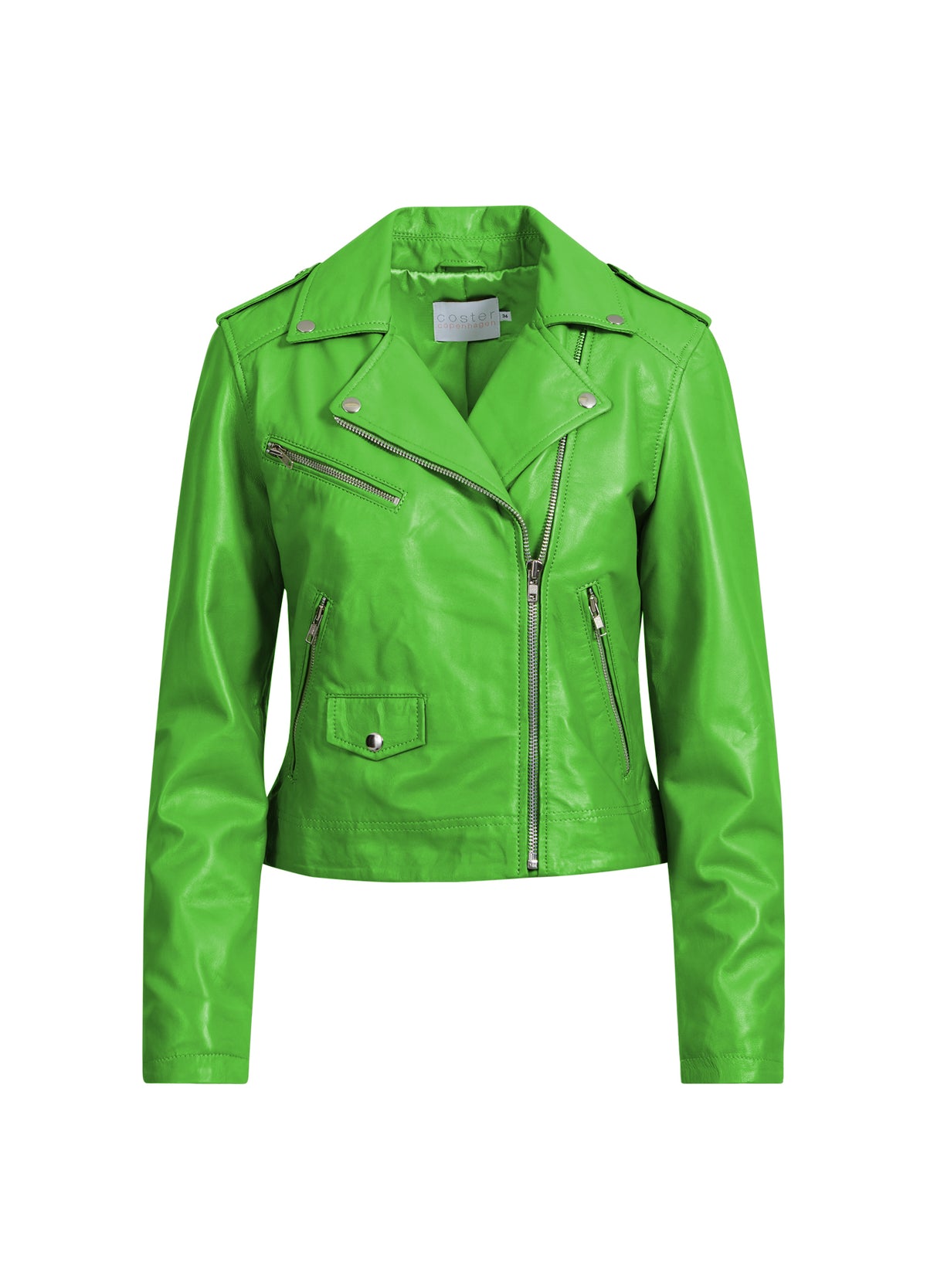 LEATHER JACKET - Flashy green – costercopenhagen.com