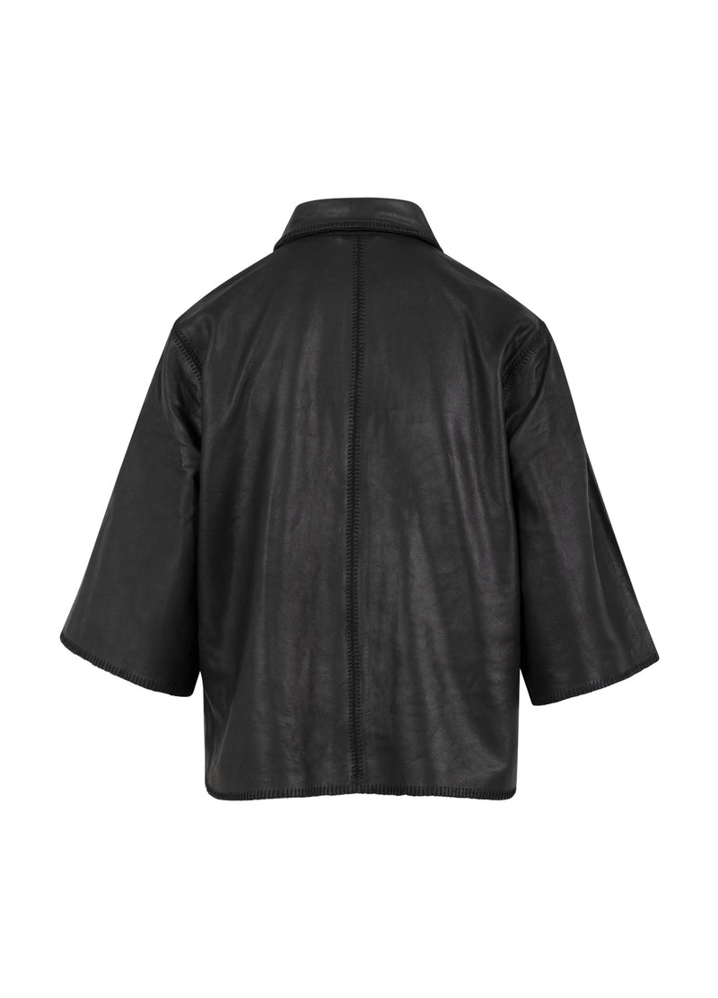 Coster Copenhagen LEATHER OVERSHIRT Shirt/Blouse Black - 100