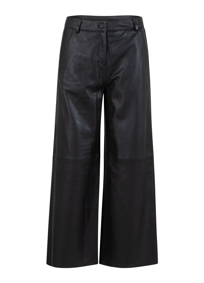 Coster Copenhagen LEATHER PANTS - PETRA FIT Pants Black - 100