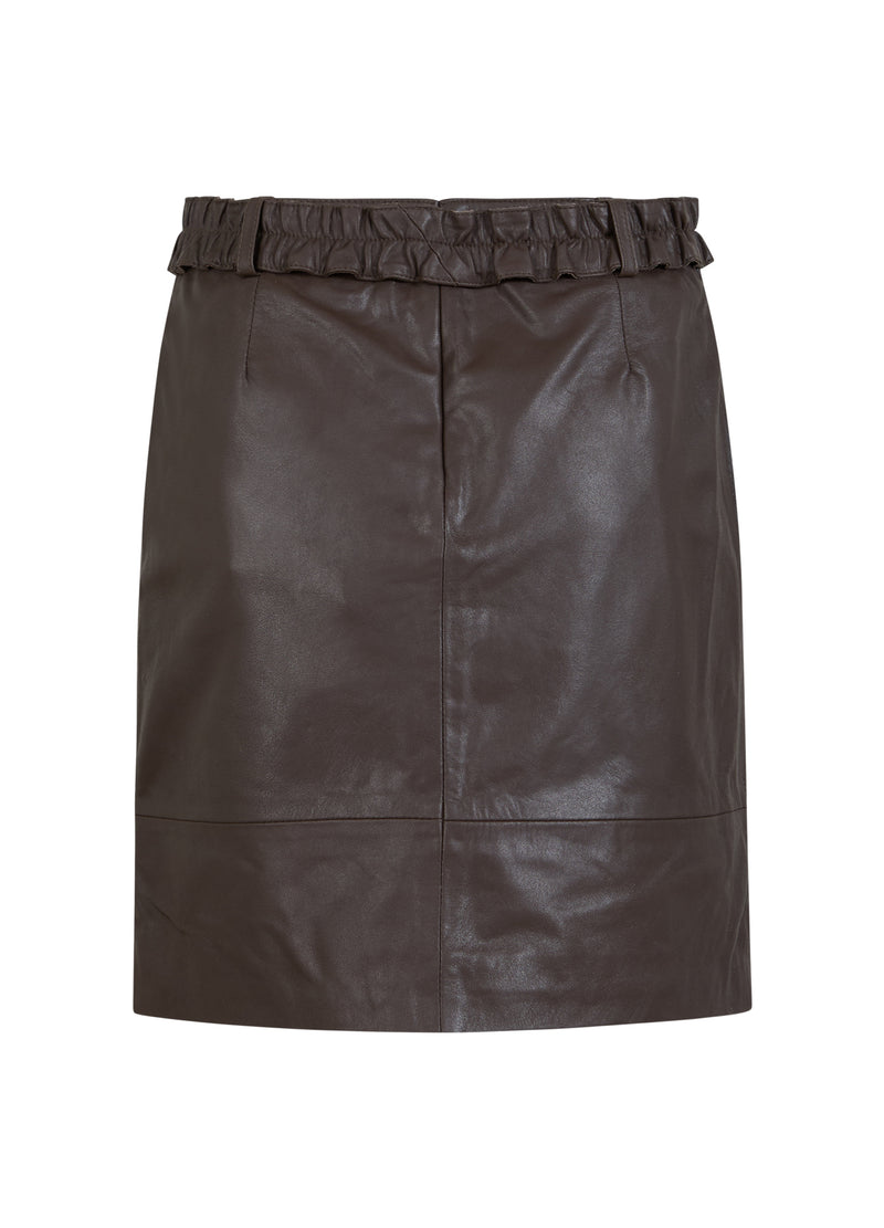 Coster Copenhagen LEATHER SKIRT Skirt Dark Brown - 335