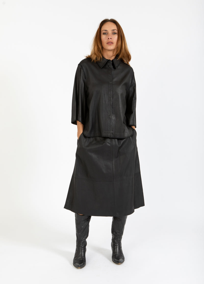 Coster Copenhagen LEATHER SKIRT Skirt Black - 100