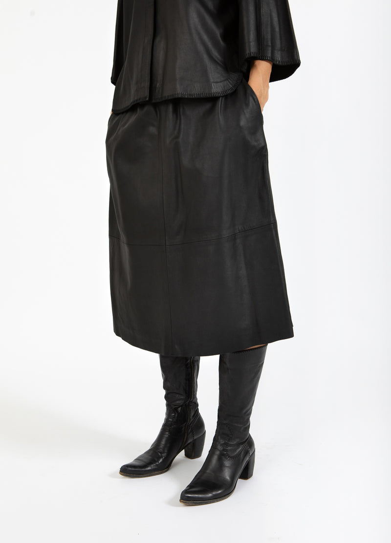 Coster Copenhagen LEATHER SKIRT Skirt Black - 100