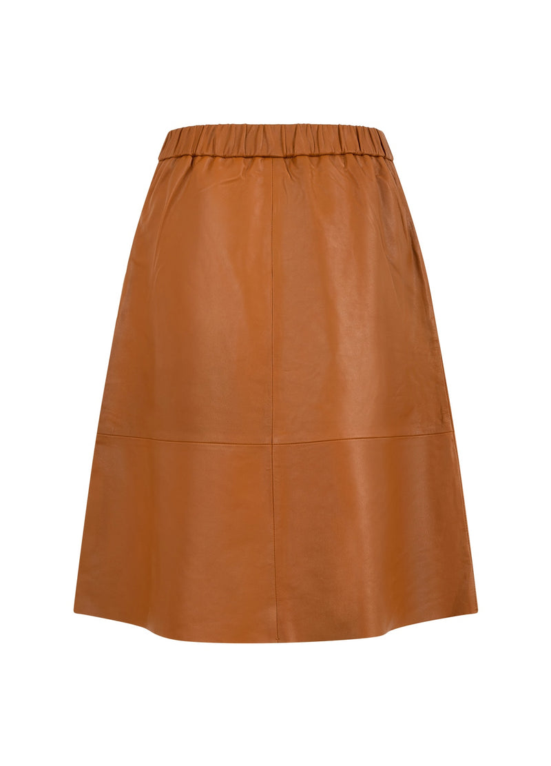 Coster Copenhagen LEATHER SKIRT Skirt Cognac brown - 397