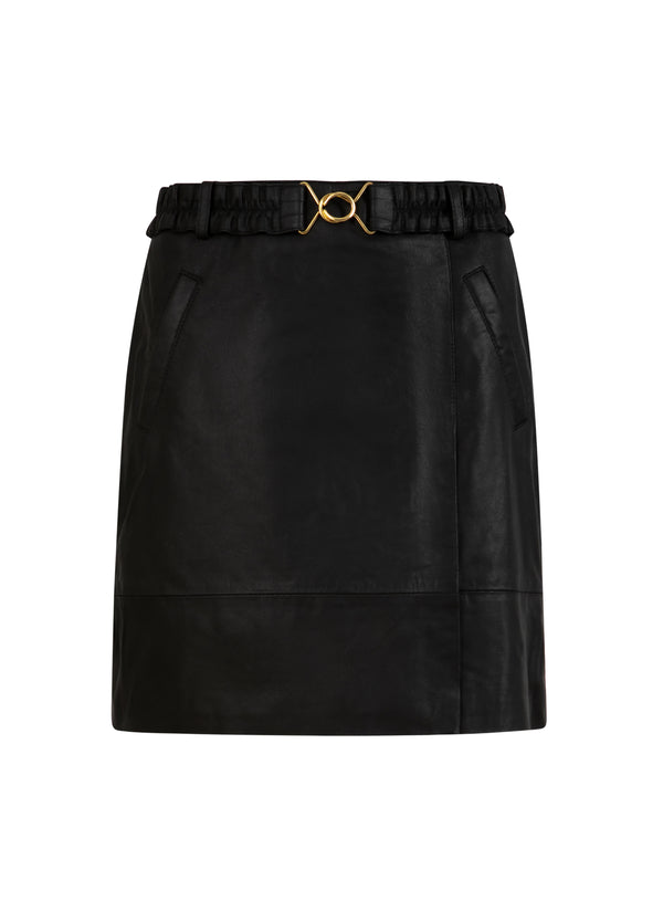 Coster Copenhagen LEATHER SKIRT Skirt Black - 100