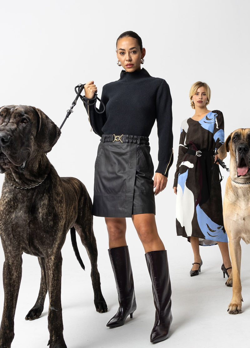 Coster Copenhagen LEATHER SKIRT Skirt Black - 100