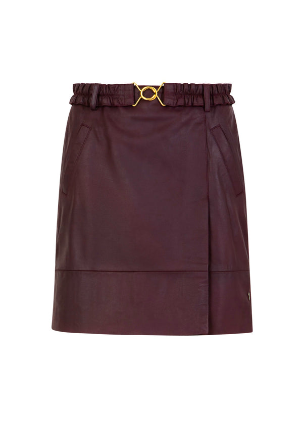 Coster Copenhagen LEATHER SKIRT Skirt Bordeaux - 653
