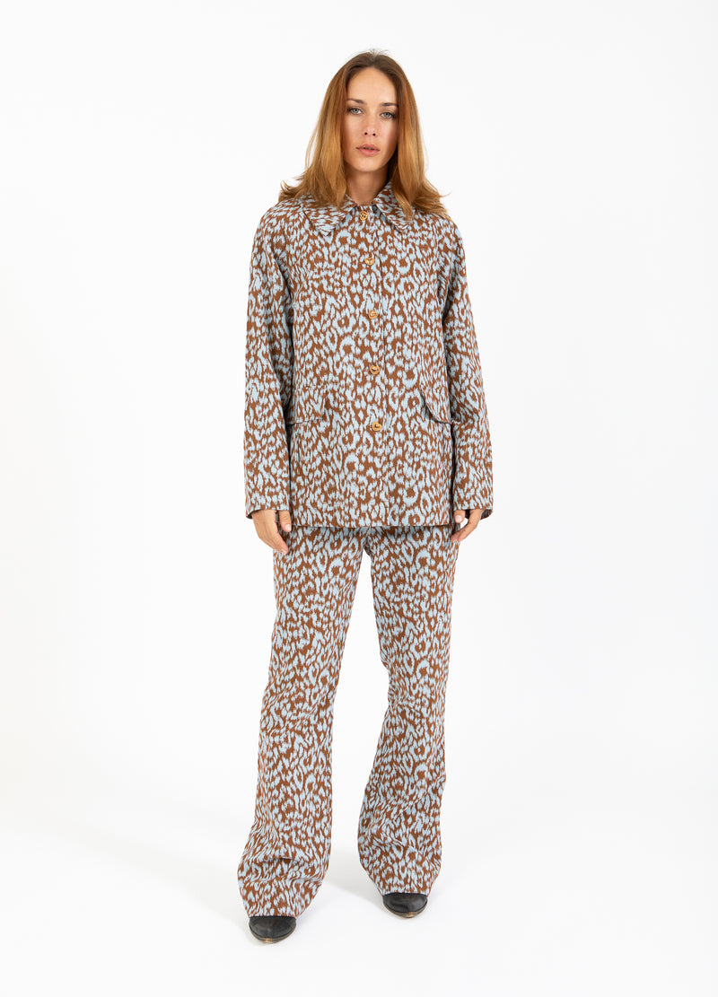 Coster Copenhagen LEO PANTS - LUCIA FIT Pants Ice leo jaquard - 994