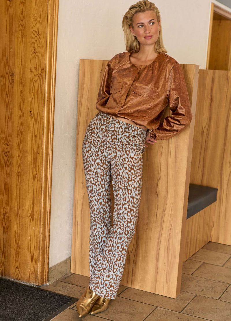 Coster Copenhagen LEO PANTS - LUCIA FIT Pants Ice leo jaquard - 994