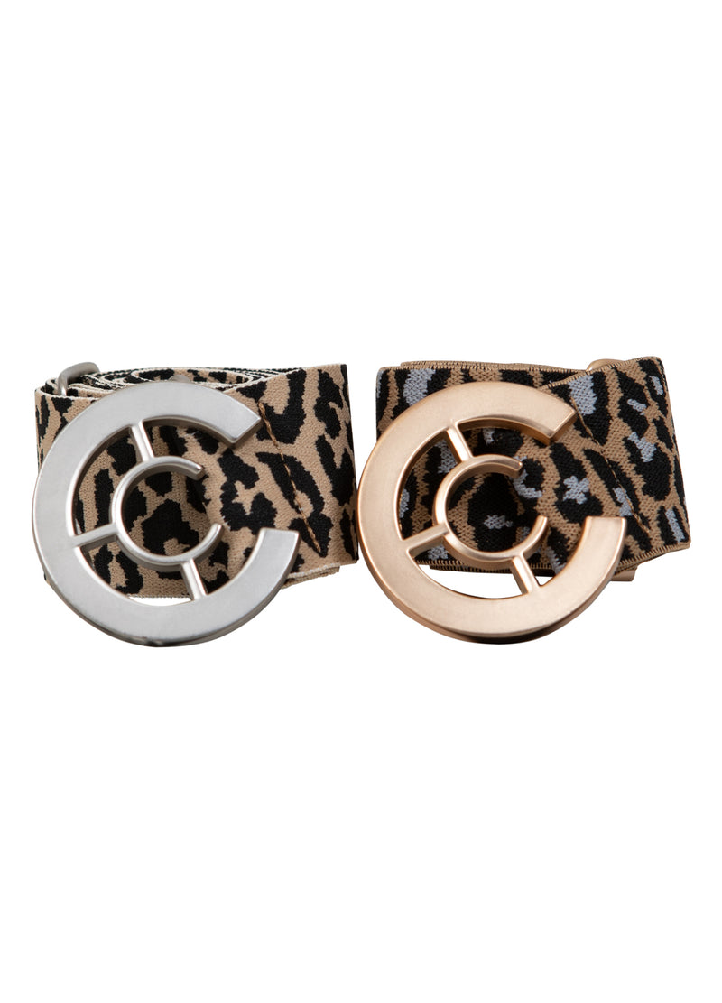 Coster Copenhagen LOGO BELT WITH PRINT Accessories Leo print sand - 277 (gold buckle)
