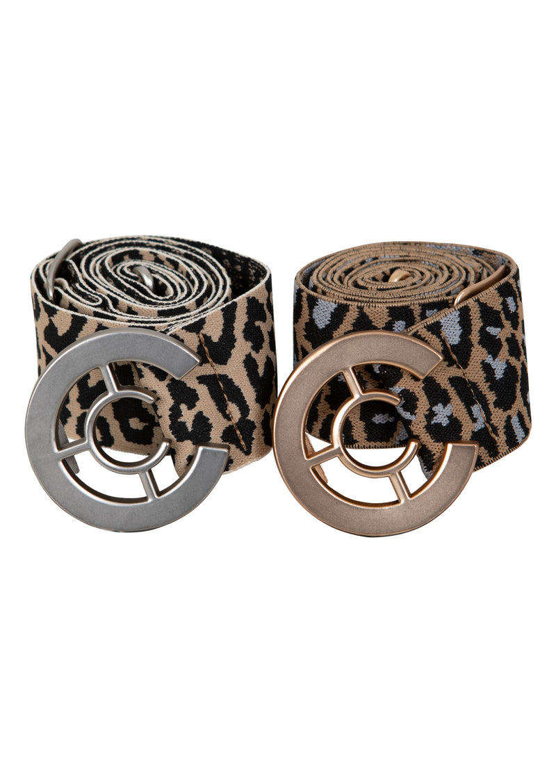 Coster Copenhagen LOGO BELT WITH PRINT Accessories Leo print yellow - 724 (silver buckle)