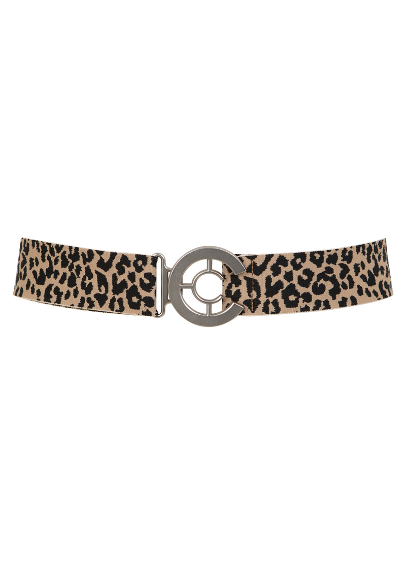 Coster Copenhagen LOGO BELT WITH PRINT Accessories Leo print yellow - 724 (silver buckle)