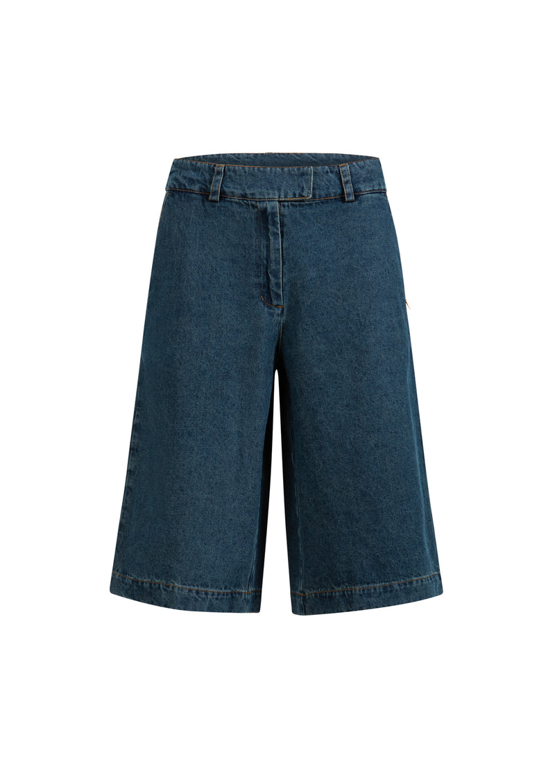 Coster Copenhagen LONG DENIM SHORTS - PETRA FIT Pants Dark Blue Denim - 571