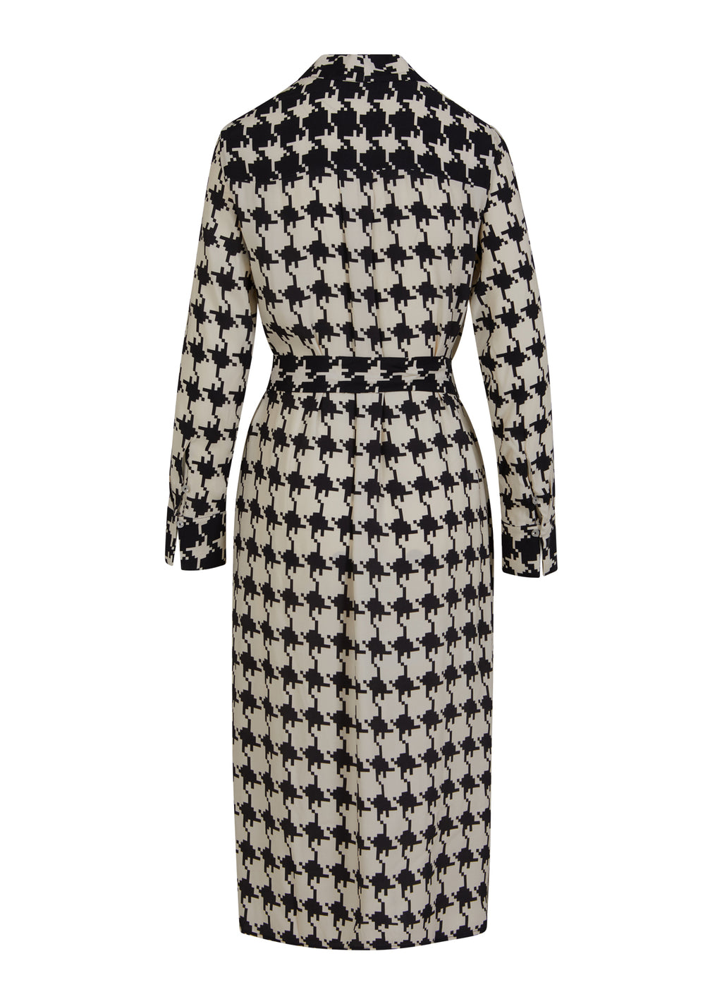 LONG DRESS IN HOUNDSTOOTH PRINT