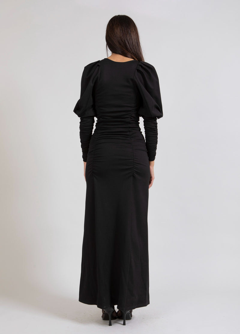 Coster Copenhagen LONG DRESS W. WIDE SLEEVES Dress Black - 100