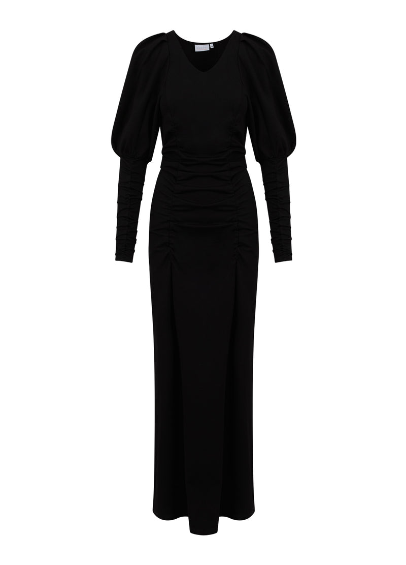 Coster Copenhagen LONG DRESS W. WIDE SLEEVES Dress Black - 100