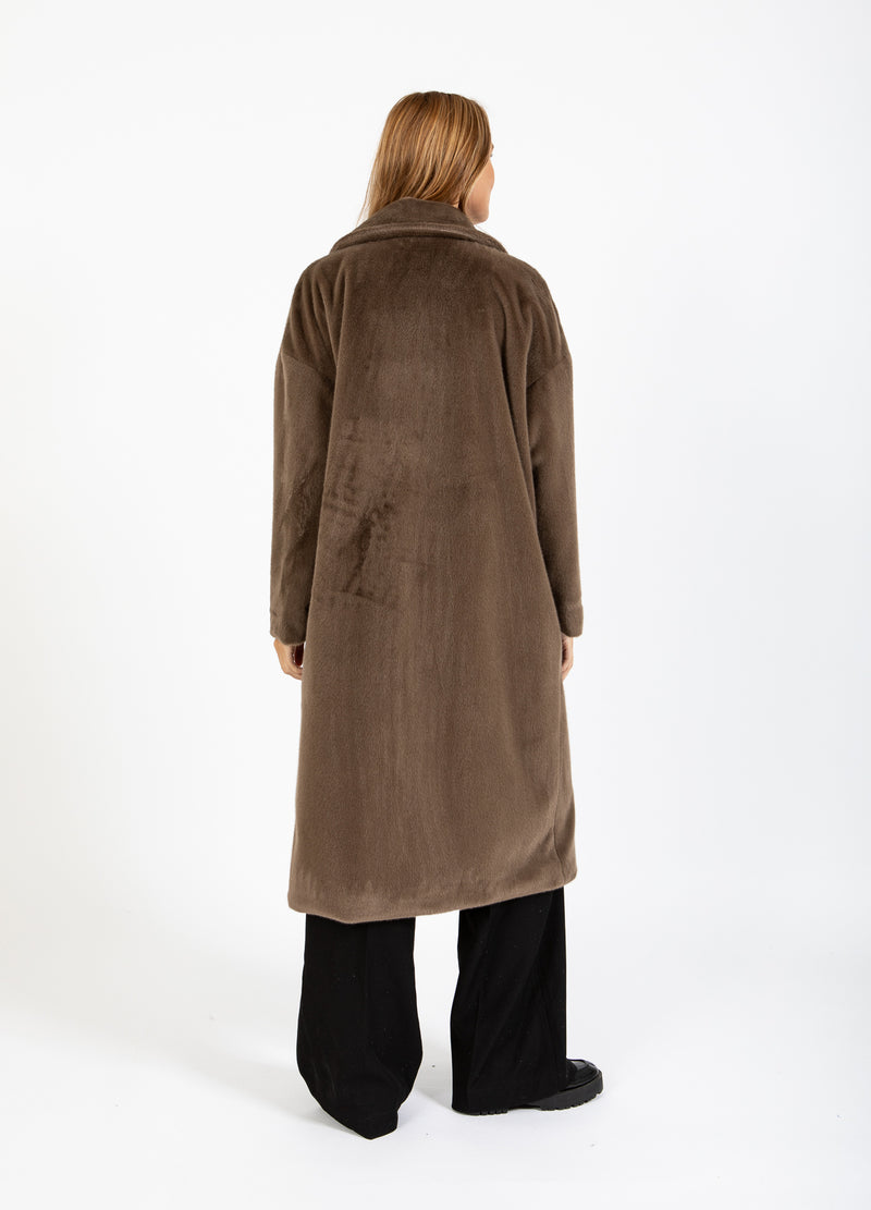 Coster Copenhagen LONG FUR COAT Outerwear Toffee Beige - 349