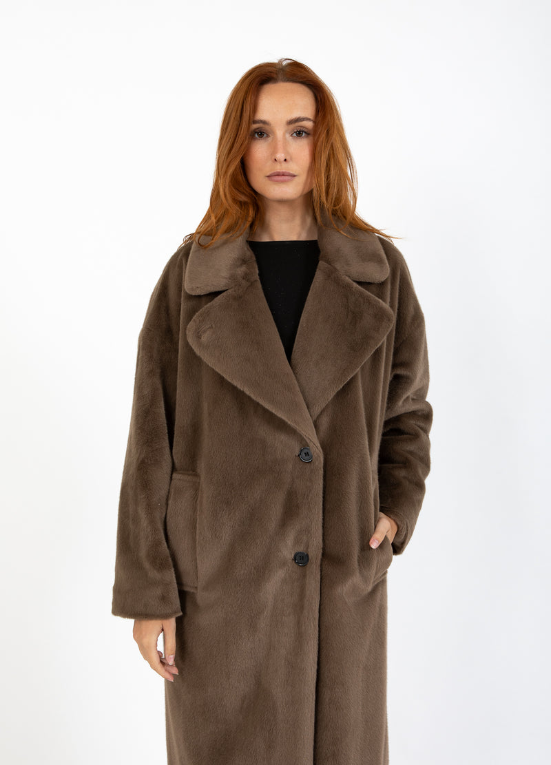 Coster Copenhagen LONG FUR COAT Outerwear Toffee Beige - 349