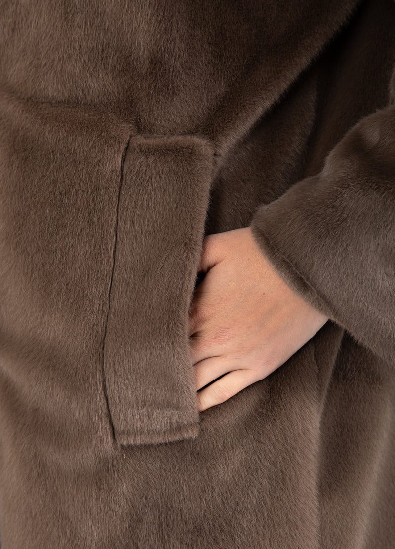 Coster Copenhagen LONG FUR COAT Outerwear Toffee Beige - 349