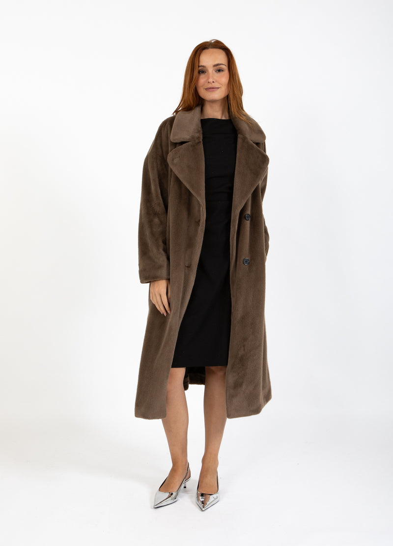 Coster Copenhagen LONG FUR COAT Outerwear Toffee Beige - 349