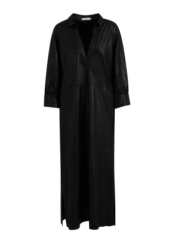 Coster Copenhagen LONG LEATHER DRESS Dress Black - 100