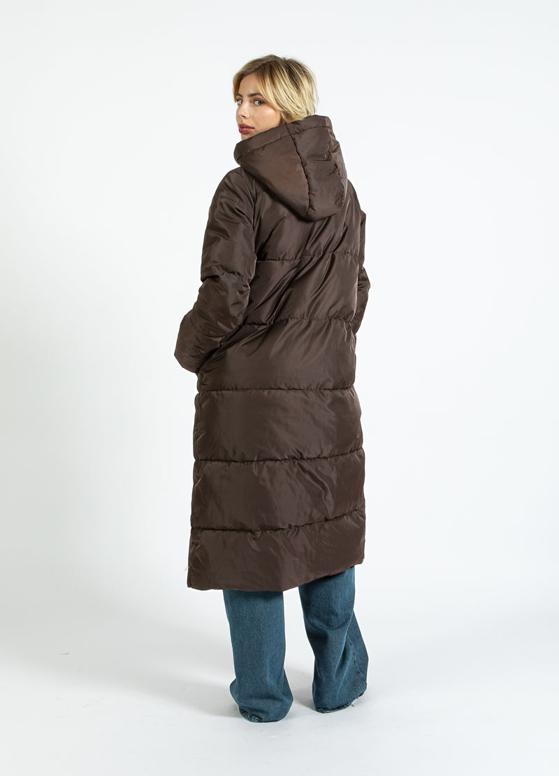Coster Copenhagen LONG PUFFER JACKET Outerwear Dark Brown - 335