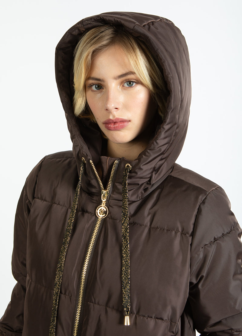 Coster Copenhagen LONG PUFFER JACKET Outerwear Dark Brown - 335