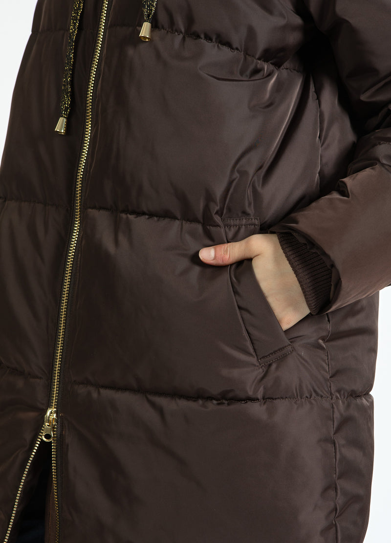Coster Copenhagen LONG PUFFER JACKET Outerwear Dark Brown - 335