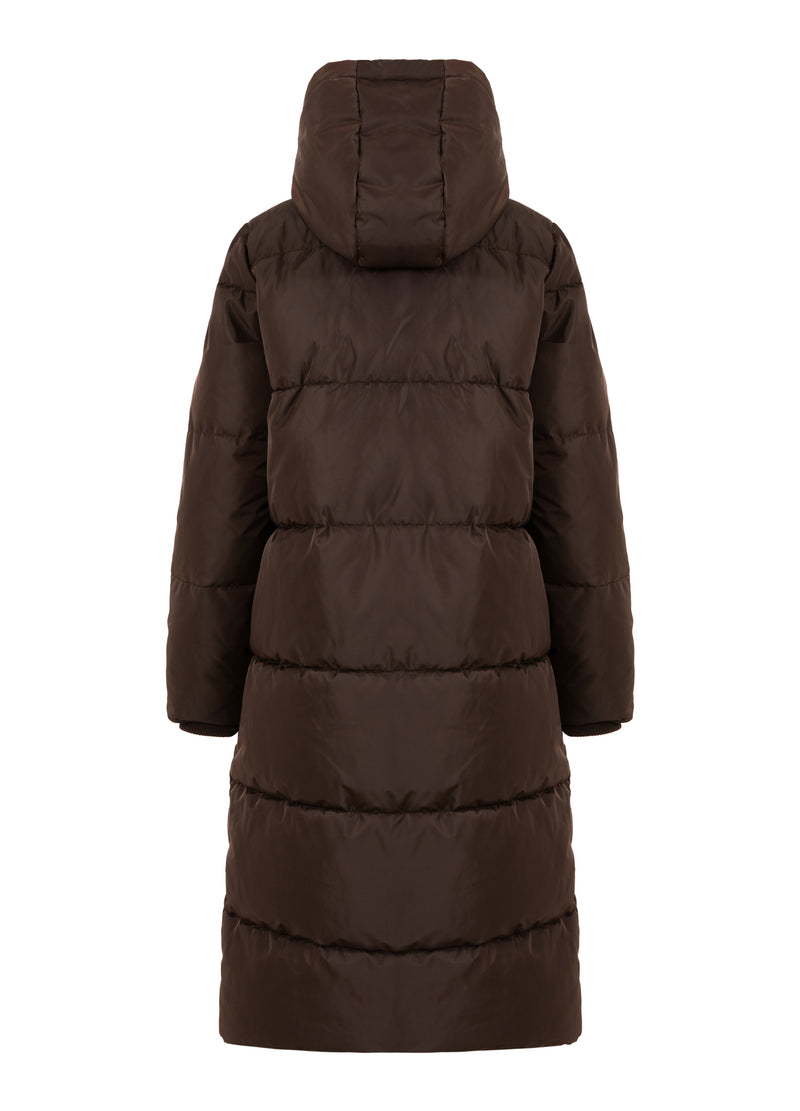 Coster Copenhagen LONG PUFFER JACKET Outerwear Dark Brown - 335