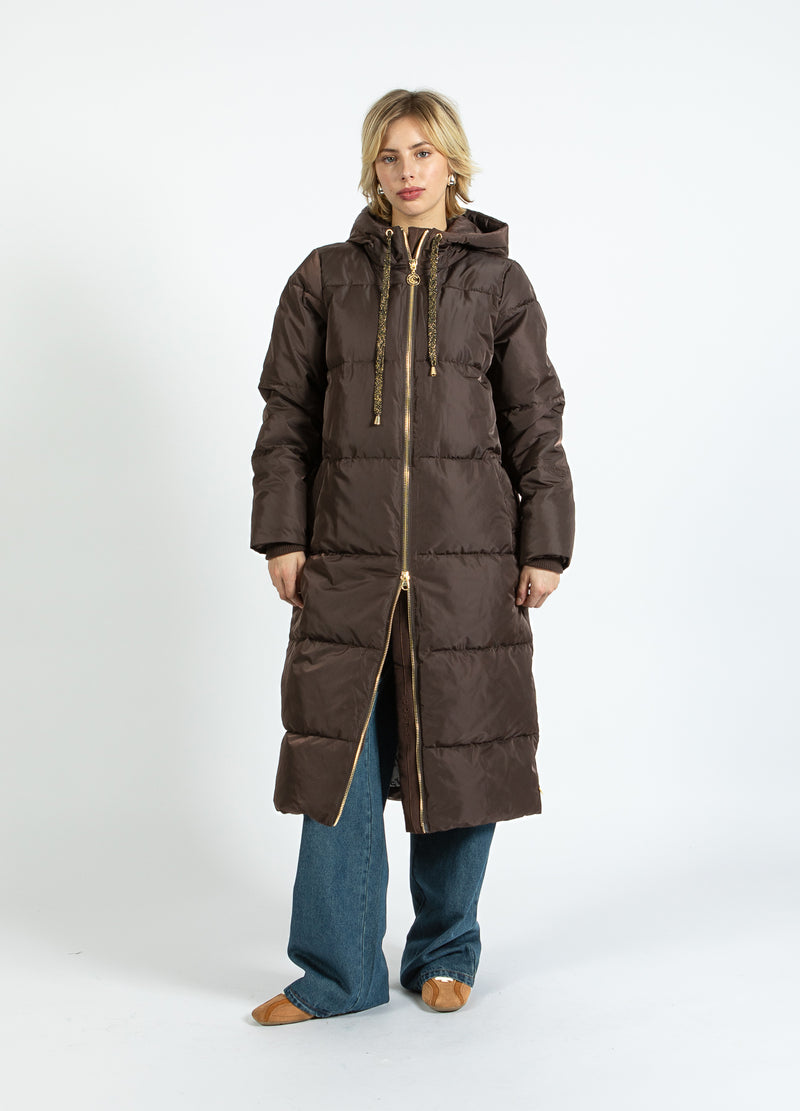 Coster Copenhagen LONG PUFFER JACKET Outerwear Dark Brown - 335