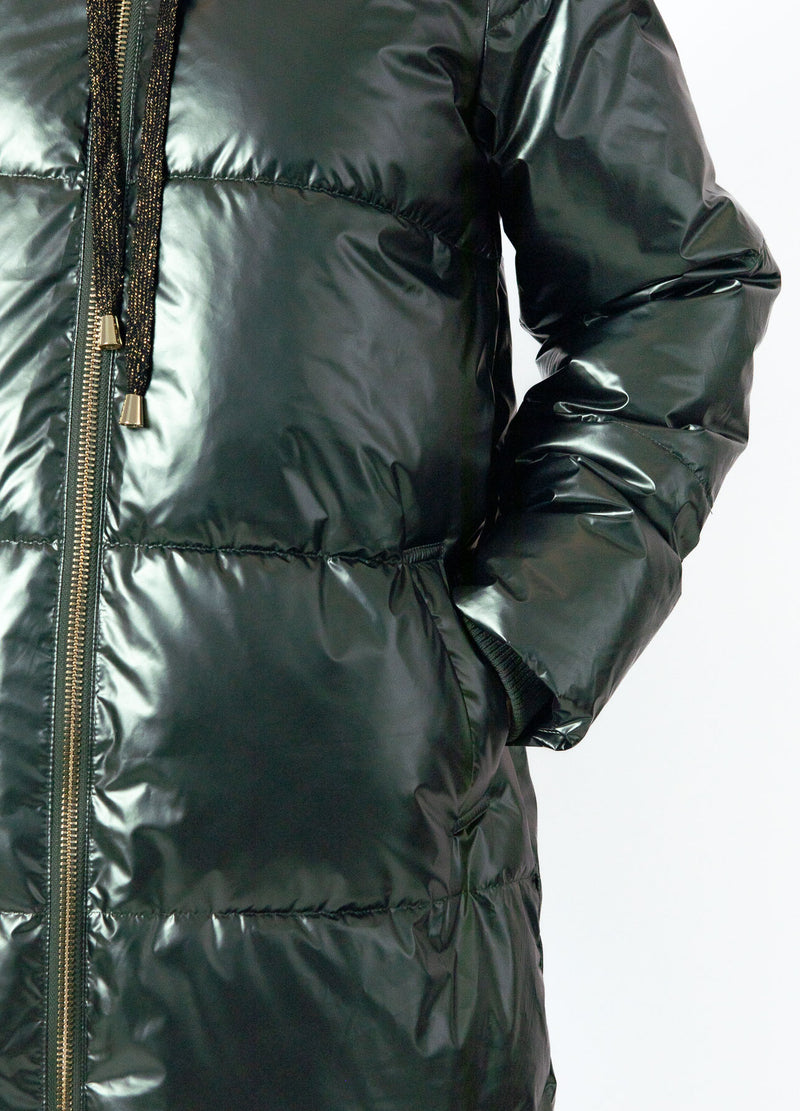 Coster Copenhagen LONG PUFFER JACKET Outerwear Metallic army - 417