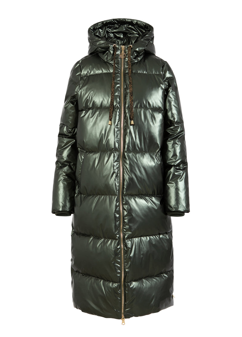 Coster Copenhagen LONG PUFFER JACKET Outerwear Metallic army - 417