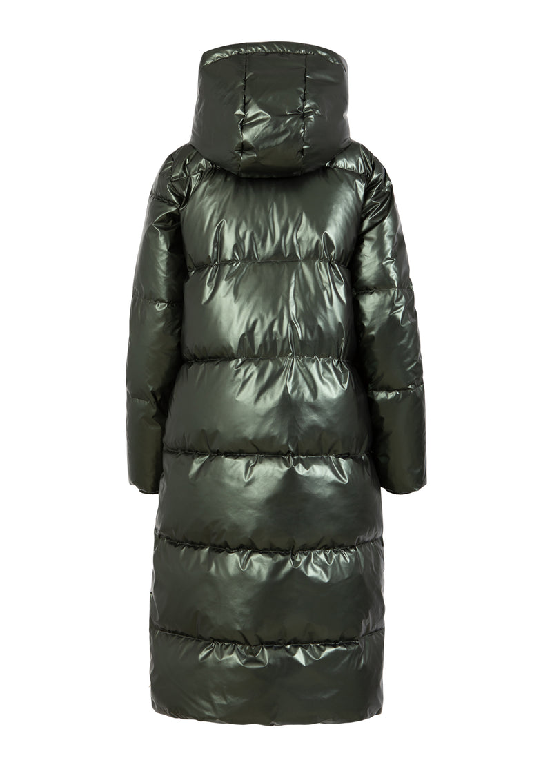 Coster Copenhagen LONG PUFFER JACKET Outerwear Metallic army - 417