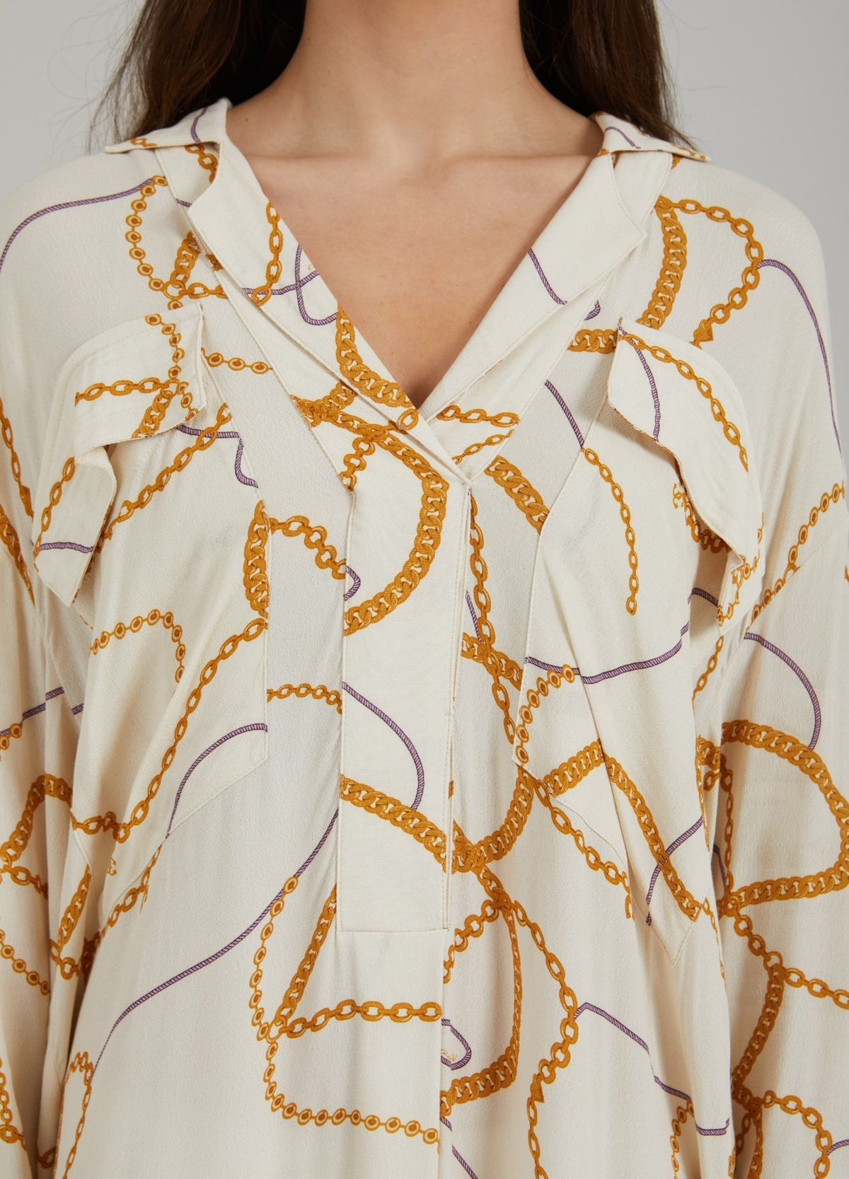 LONG SHIRT DRESS W. CHAIN PRINT - Chain print costercopenhagen.com LONG SHIRT DRESS W. CHAIN PRINT - Chain print costercopenhagen.com