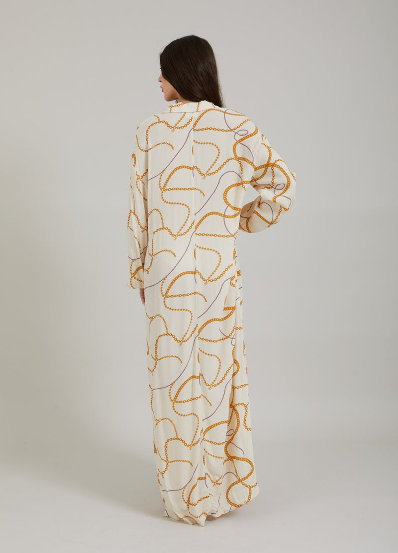 Coster Copenhagen LONG SHIRT DRESS W. CHAIN PRINT Dress Chain print - 906