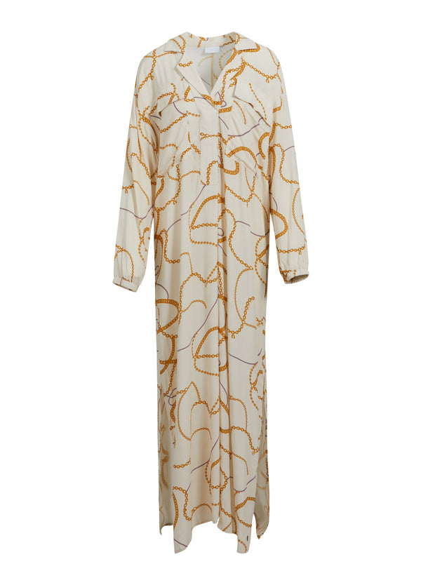 Coster Copenhagen LONG SHIRT DRESS W. CHAIN PRINT Dress Chain print - 906