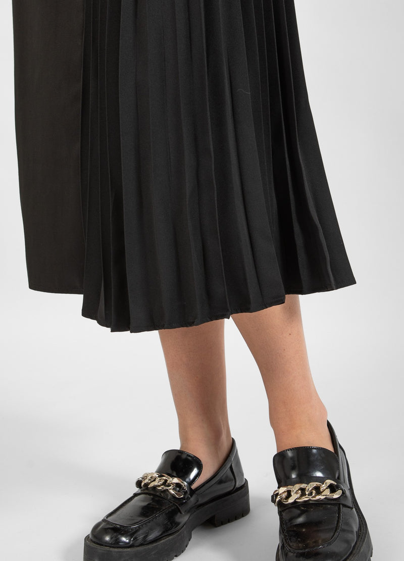 Coster Copenhagen LONG SKIRT WITH BELT AND PLISSE Skirt Black - 100