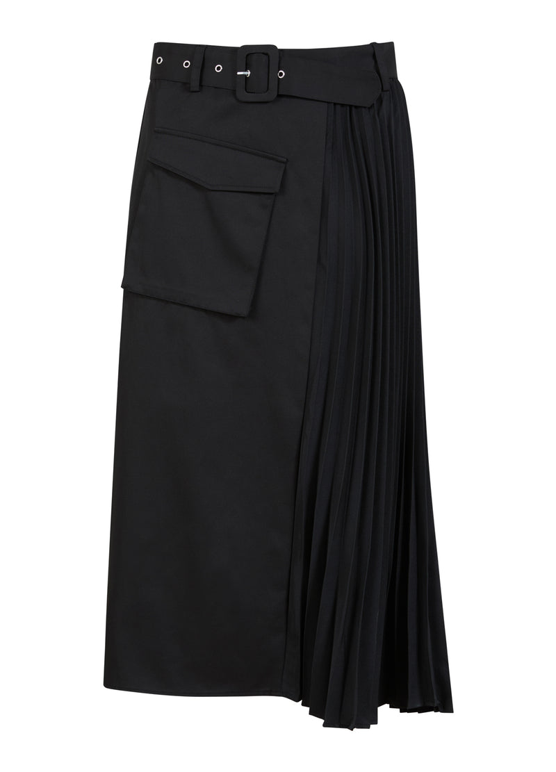 Coster Copenhagen LONG SKIRT WITH BELT AND PLISSE Skirt Black - 100