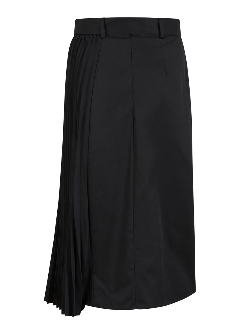 Coster Copenhagen LONG SKIRT WITH BELT AND PLISSE Skirt Black - 100